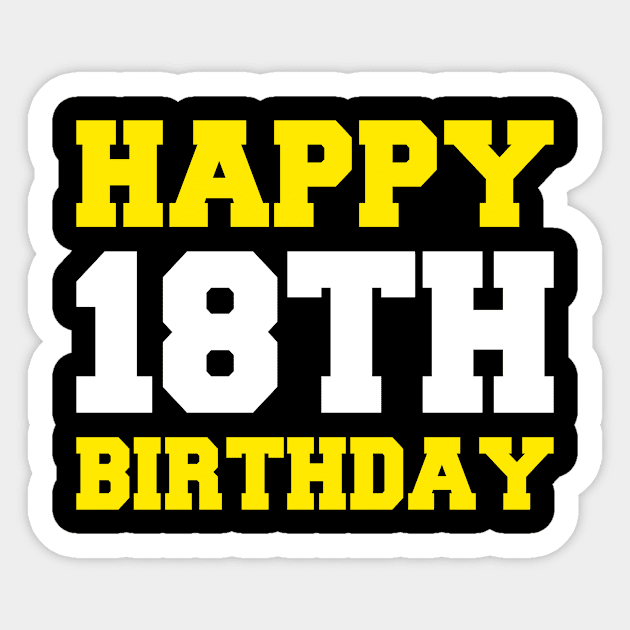 Happy 18th Birthday College Yellow Sticker by POS